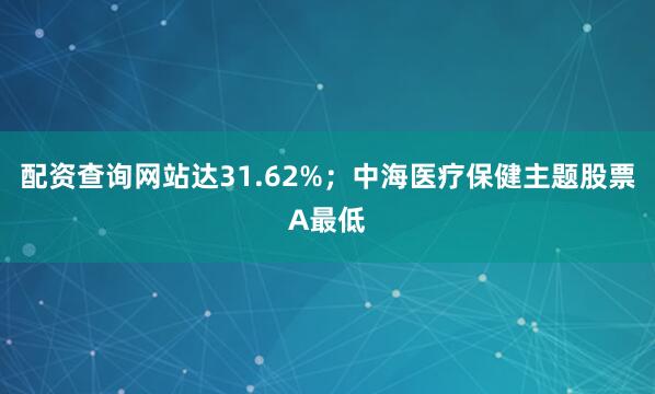配资查询网站达31.62%；中海医疗保健主题股票A最低